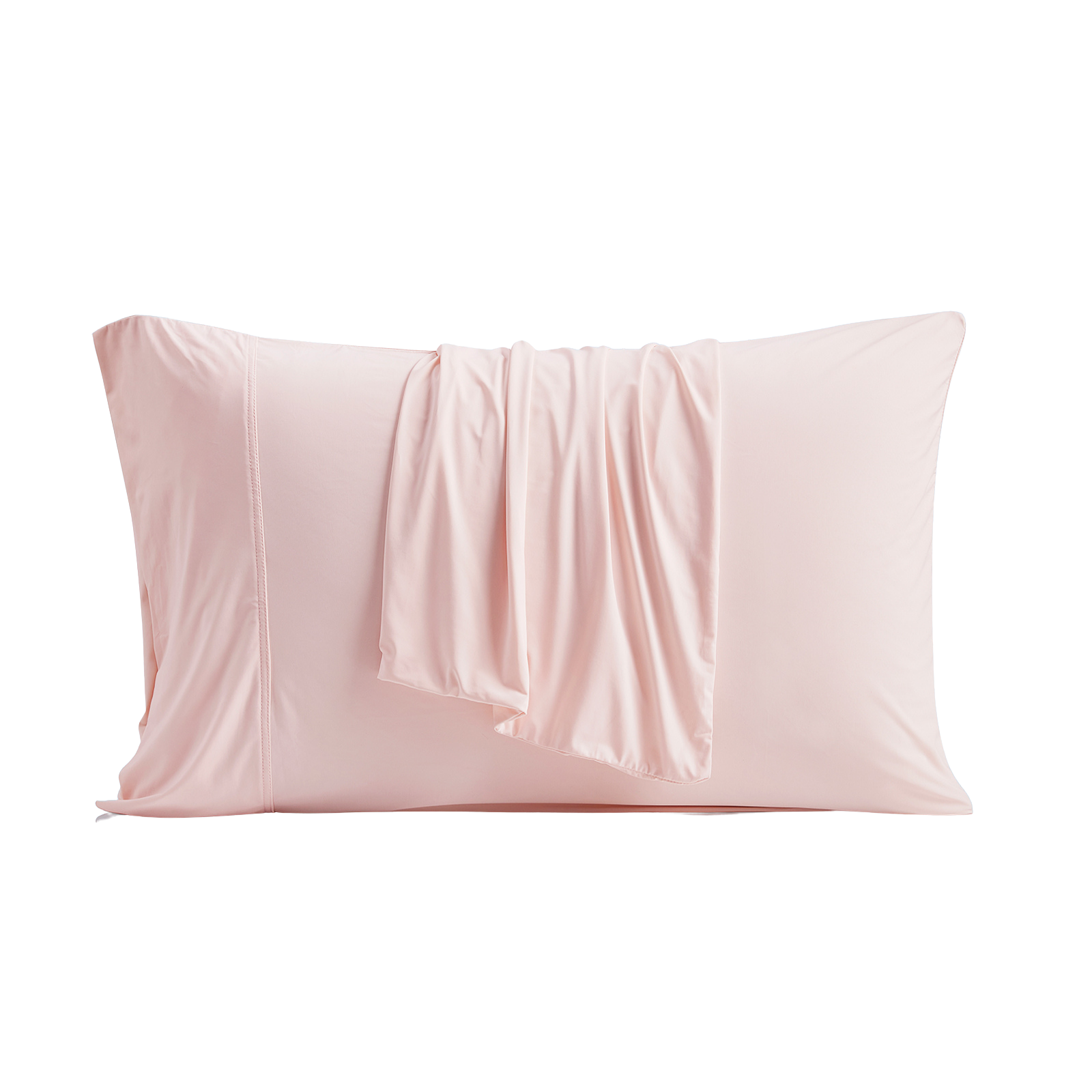 Front view of pink Snuggle Sac pillowcase on a white background#Color_Pink