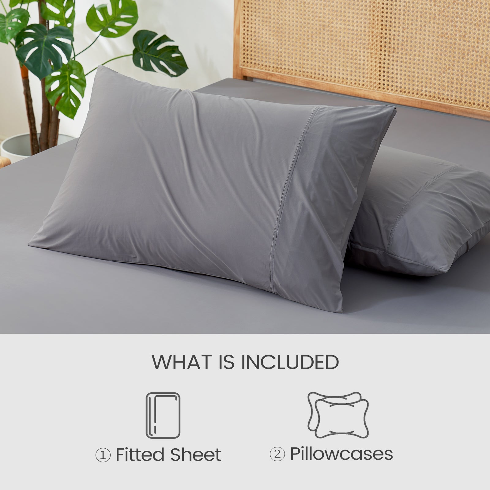 Set contents shown: Snuggle Sac fitted sheet and pillowcases included#color_Dark Grey