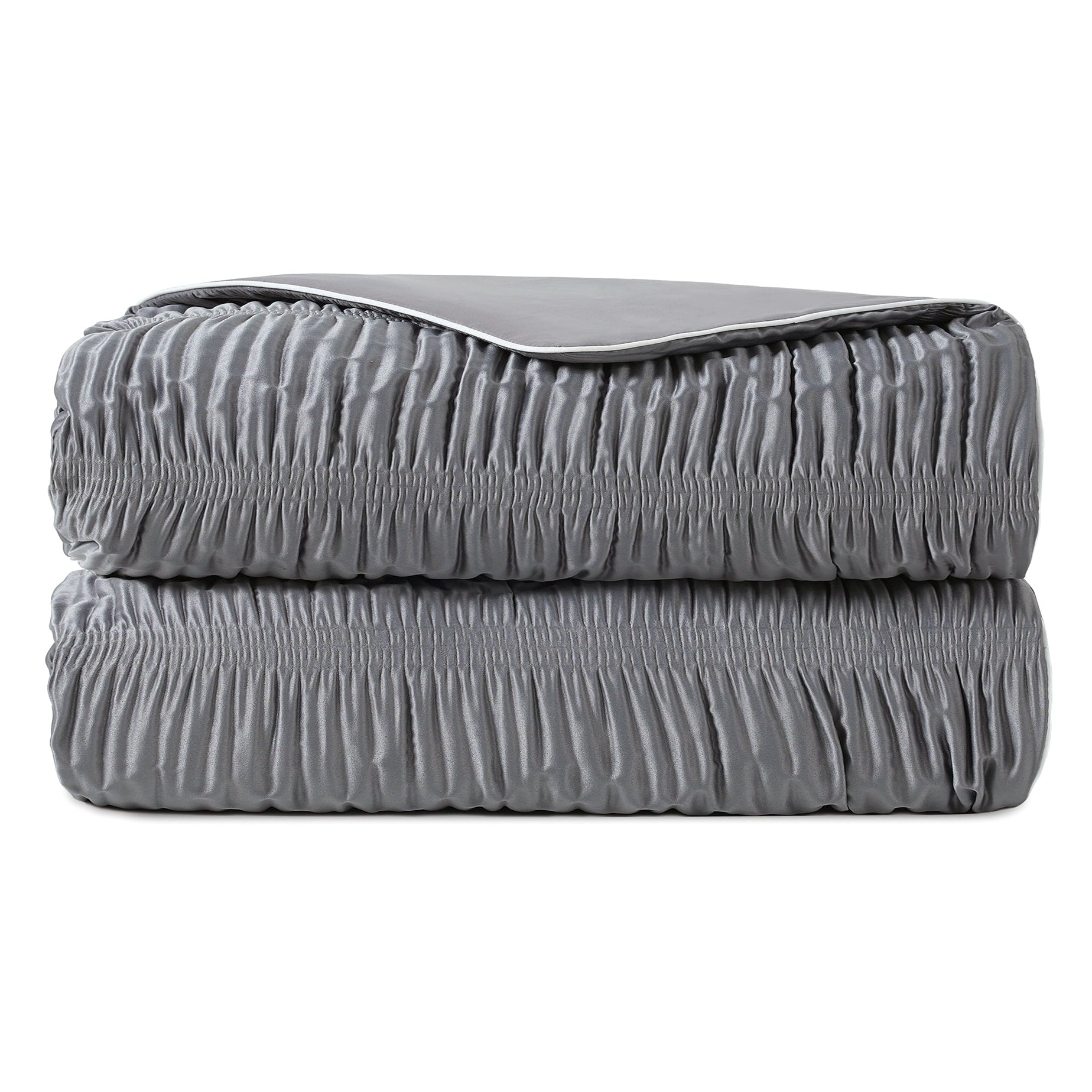 Folded Snuggle Sac Striped breathable Cooling Comforter#color_Dark Grey