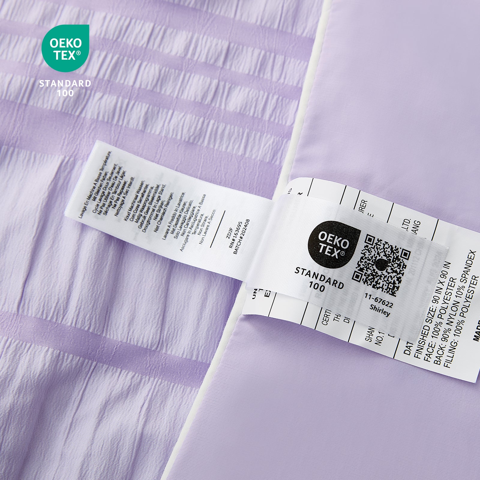 Close up of OEK0-TEX certificate#color_Purple