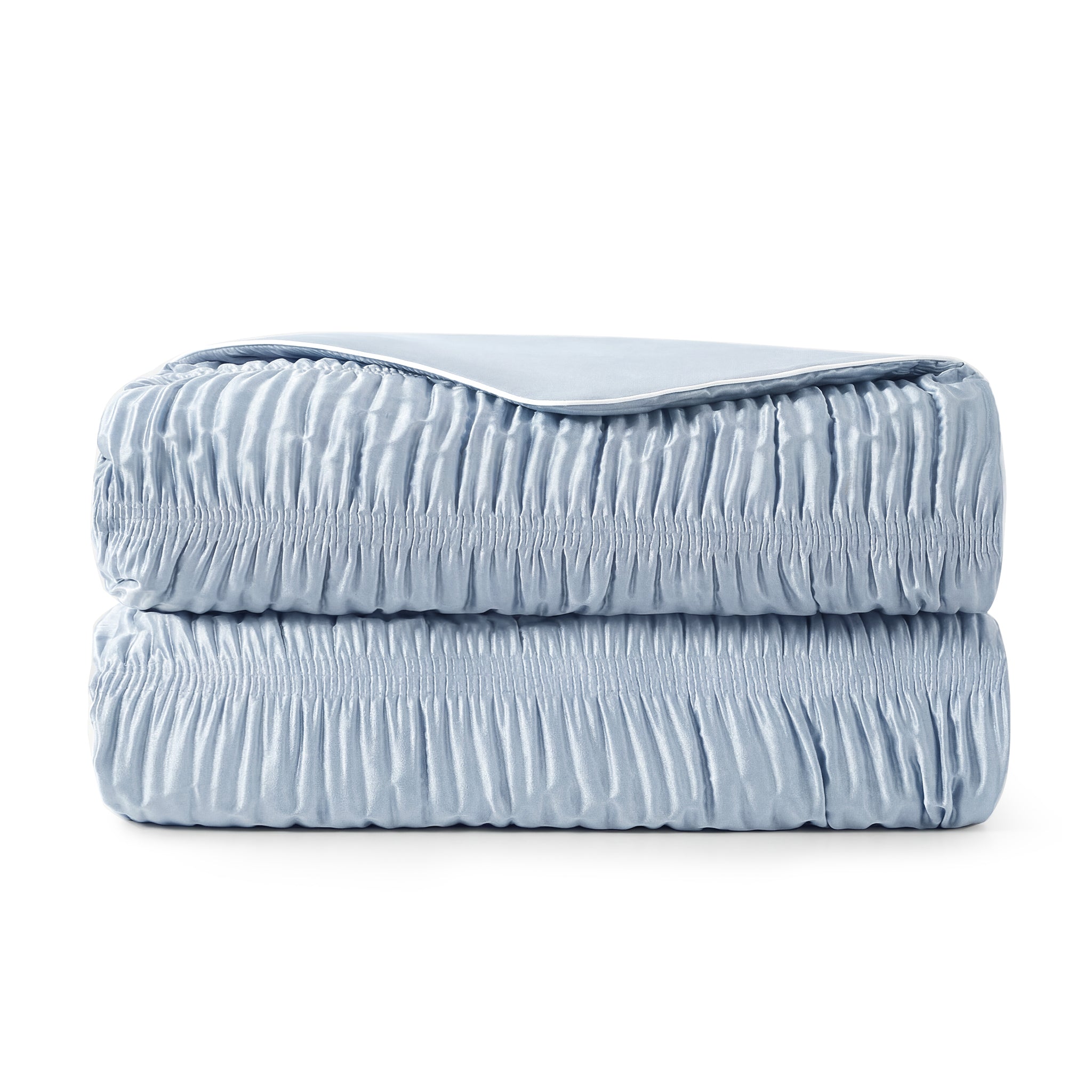 Folded Snuggle Sac Striped breathable Cooling Comforter#color_Blue
