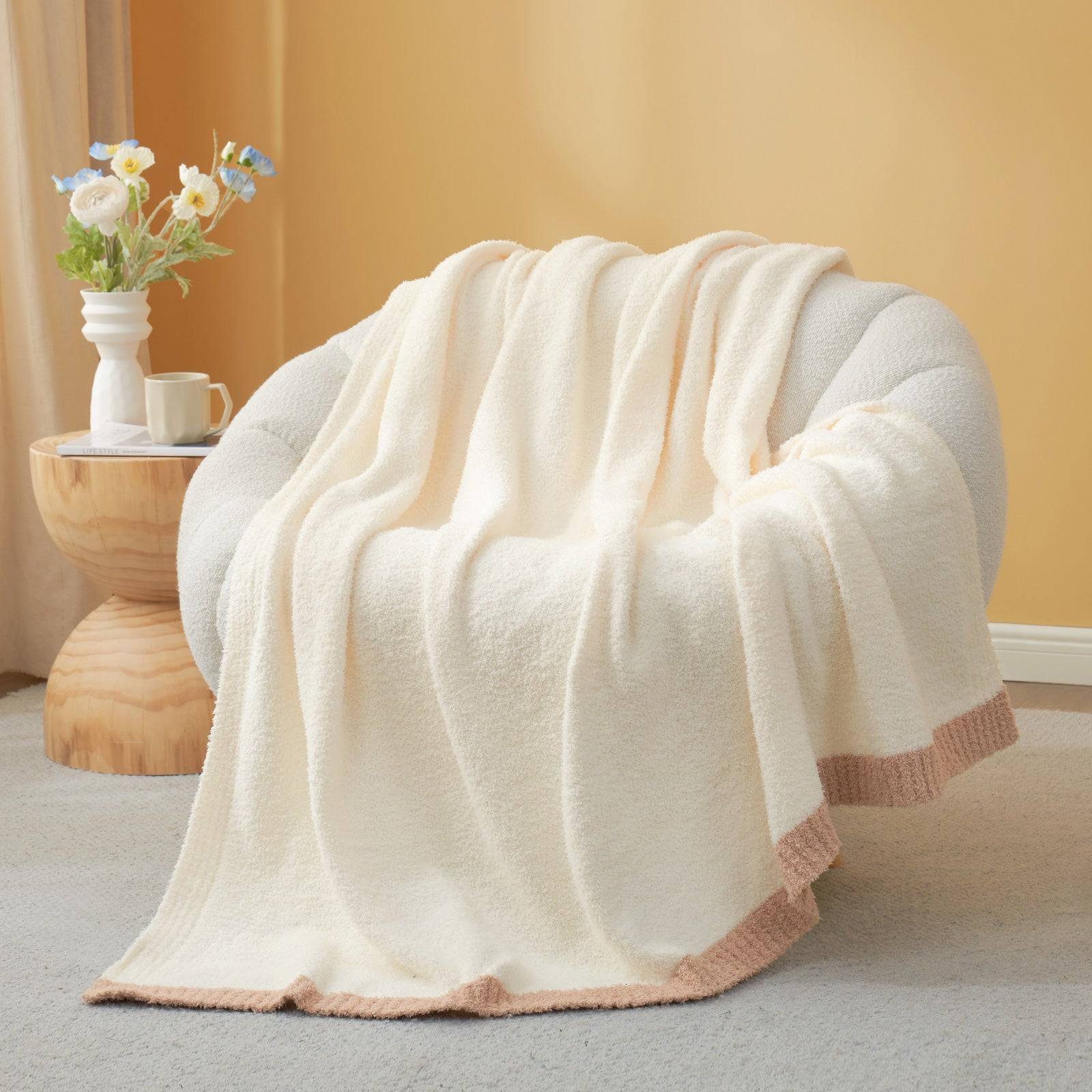Ultra Soft Solid Throw Blanket - Snuggle Sac - #Color_Cream