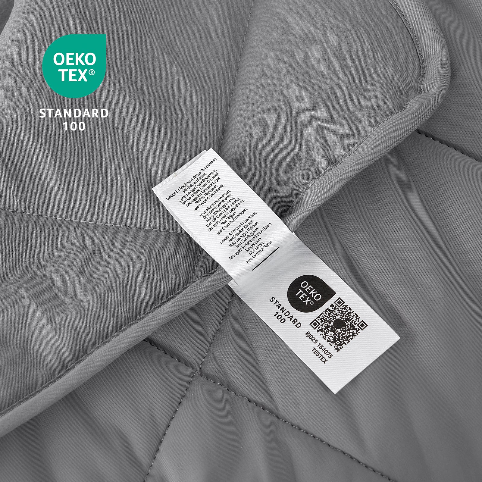 Close up of OEKO-TEX certified cooling fabric#color_Dark Grey