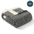 SnugCozy Essential Heather Feather Yarn Knit Throw Blanket - Black