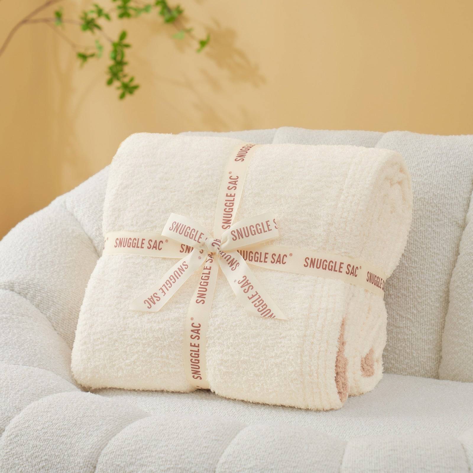 Ultra Soft Solid Throw Blanket - Snuggle Sac - #Color_Cream