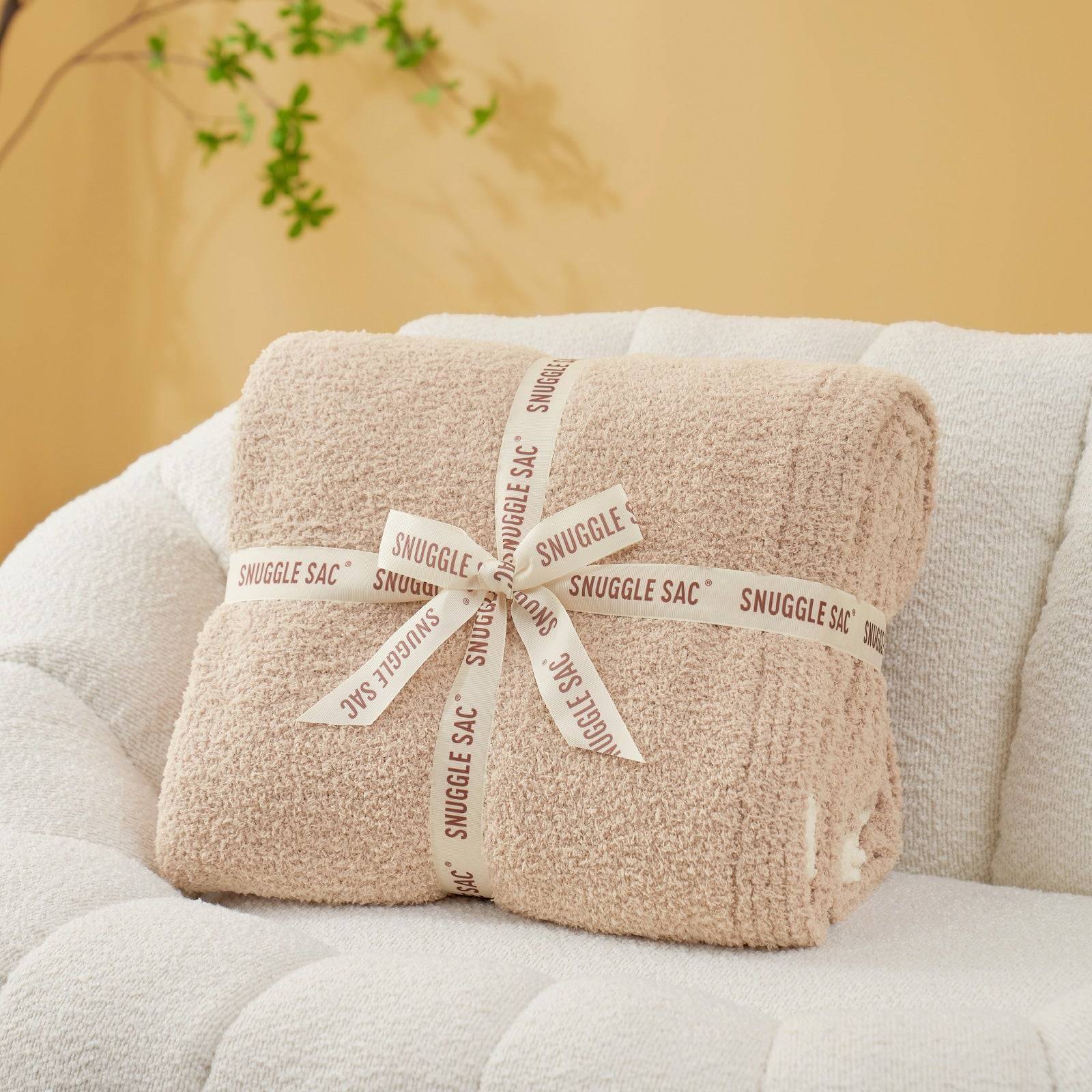 Ultra Soft Solid Throw Blanket - Snuggle Sac - #Color_Beige