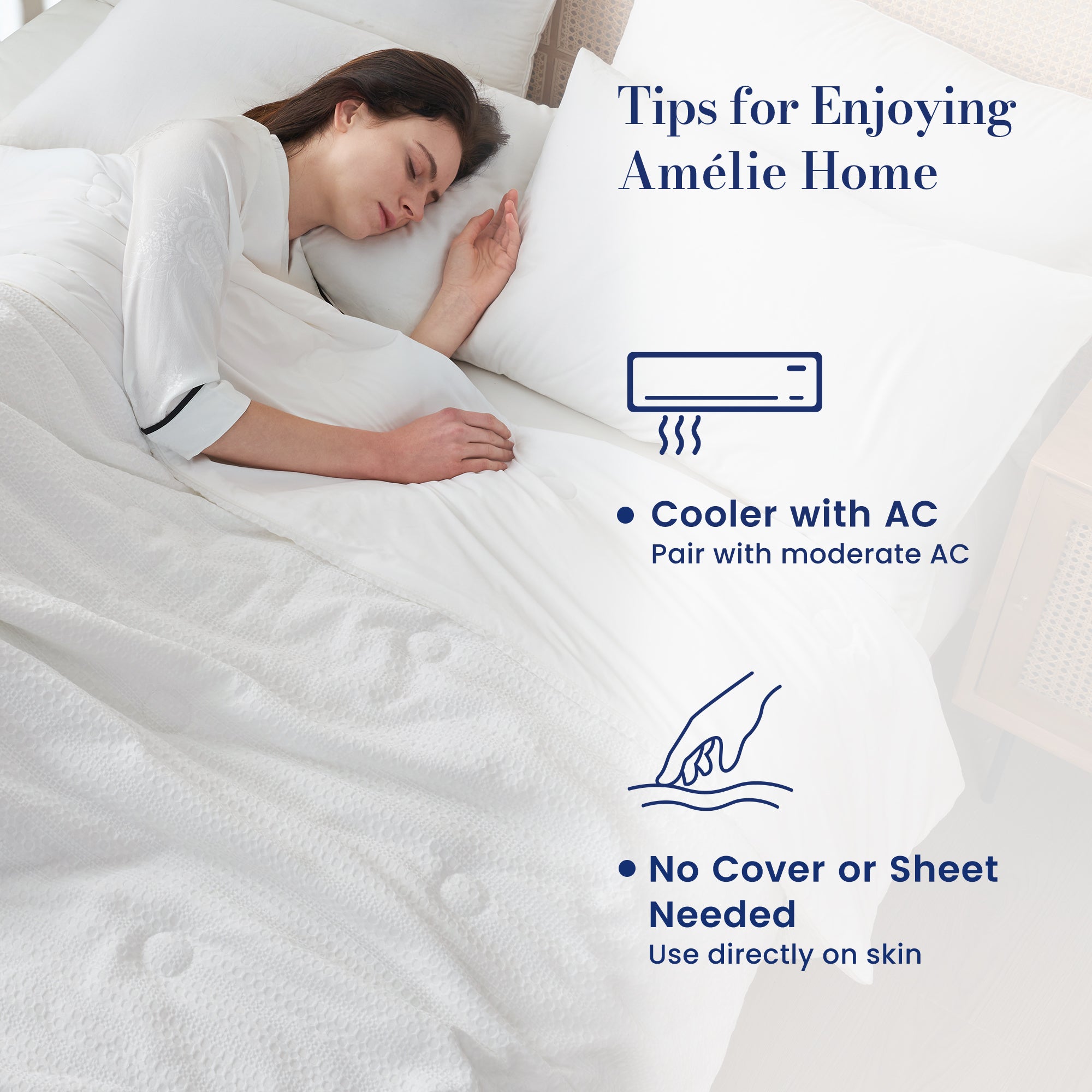 Snuggle Sac white cooling blanket for hot sleepers, coller than AC, no cover or sheets needed#color_White