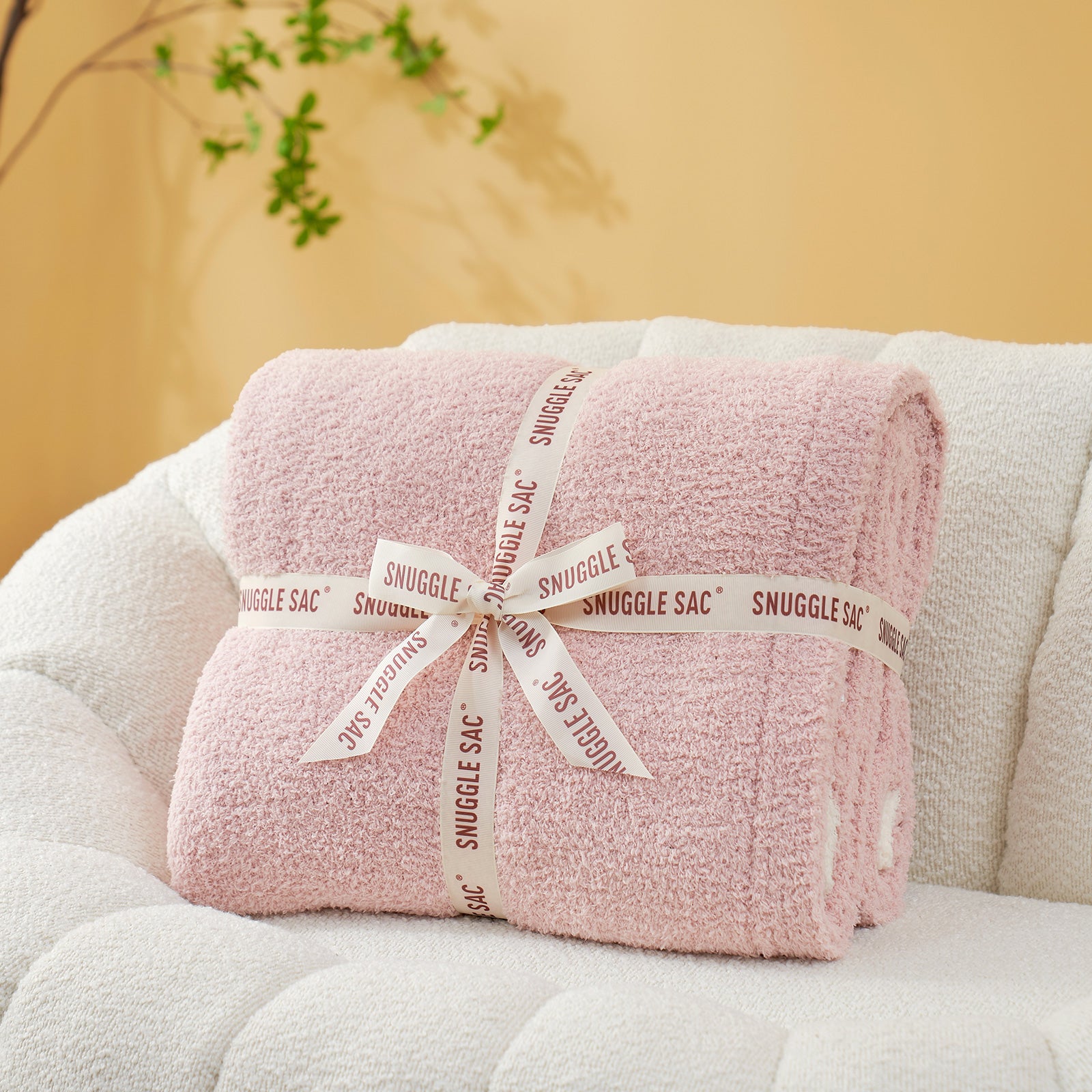 Ultra Soft Solid Throw Blanket - Snuggle Sac - #Color_Pink