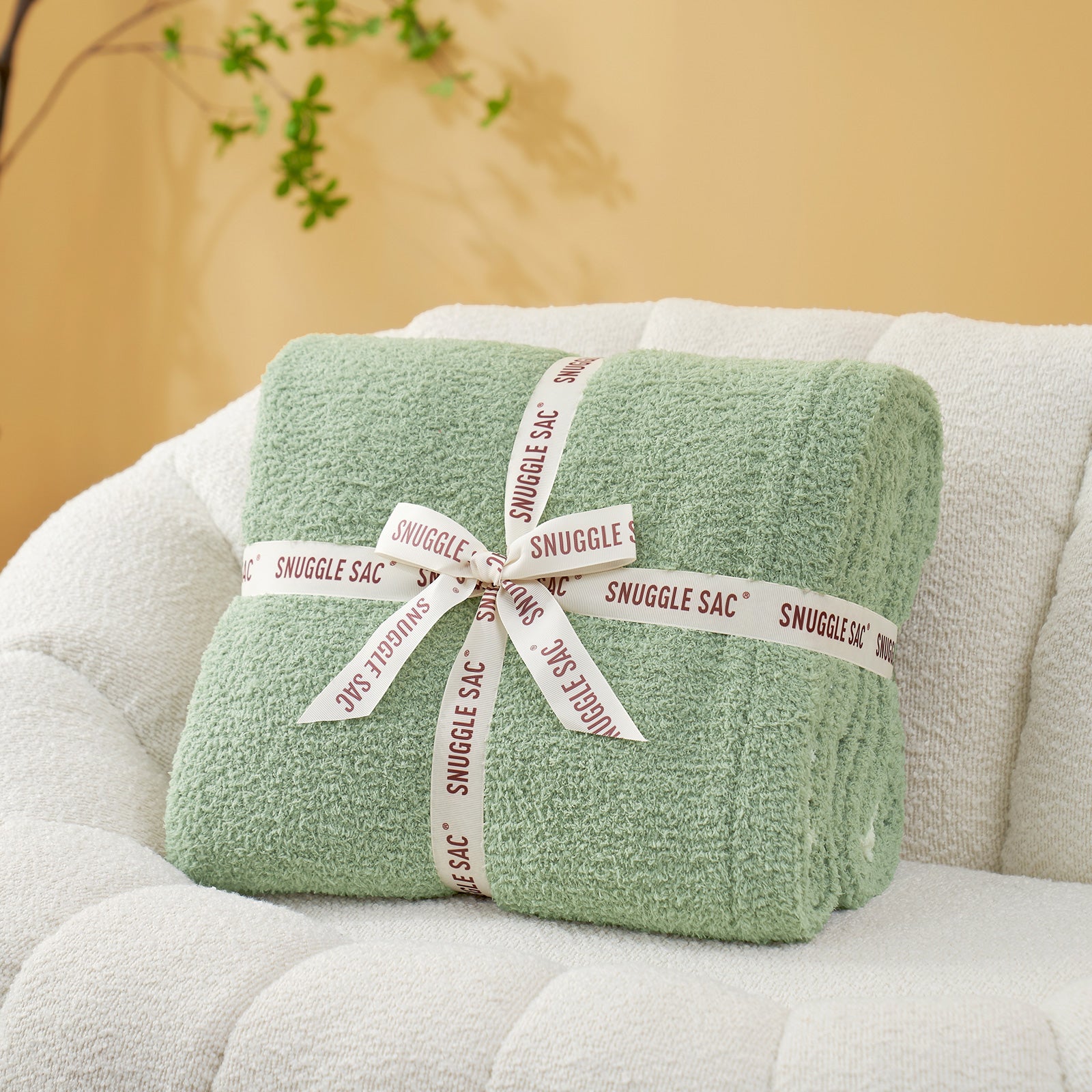 Ultra Soft Solid Throw Blanket - Snuggle Sac - #Color_Sage Green