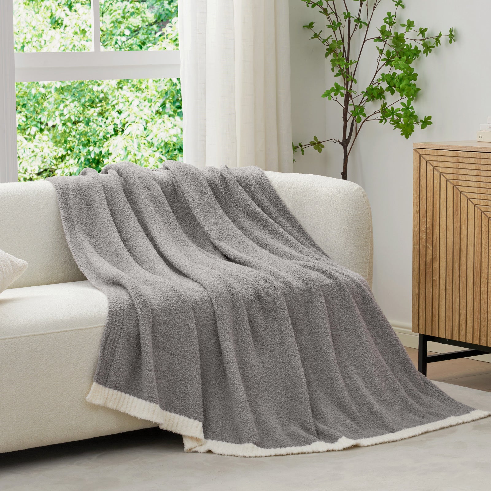 Ultra Soft Solid Throw Blanket - Snuggle Sac - #Color_Grey