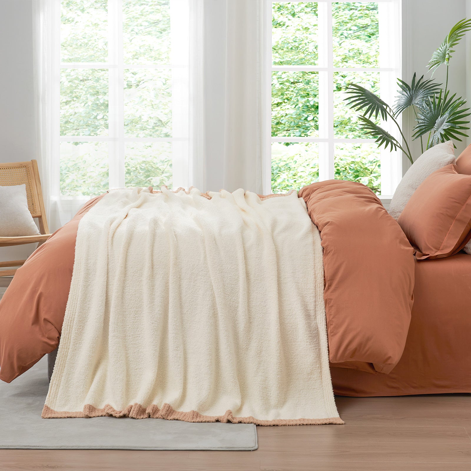 Ultra Soft Solid Throw Blanket - Snuggle Sac - #Color_Cream