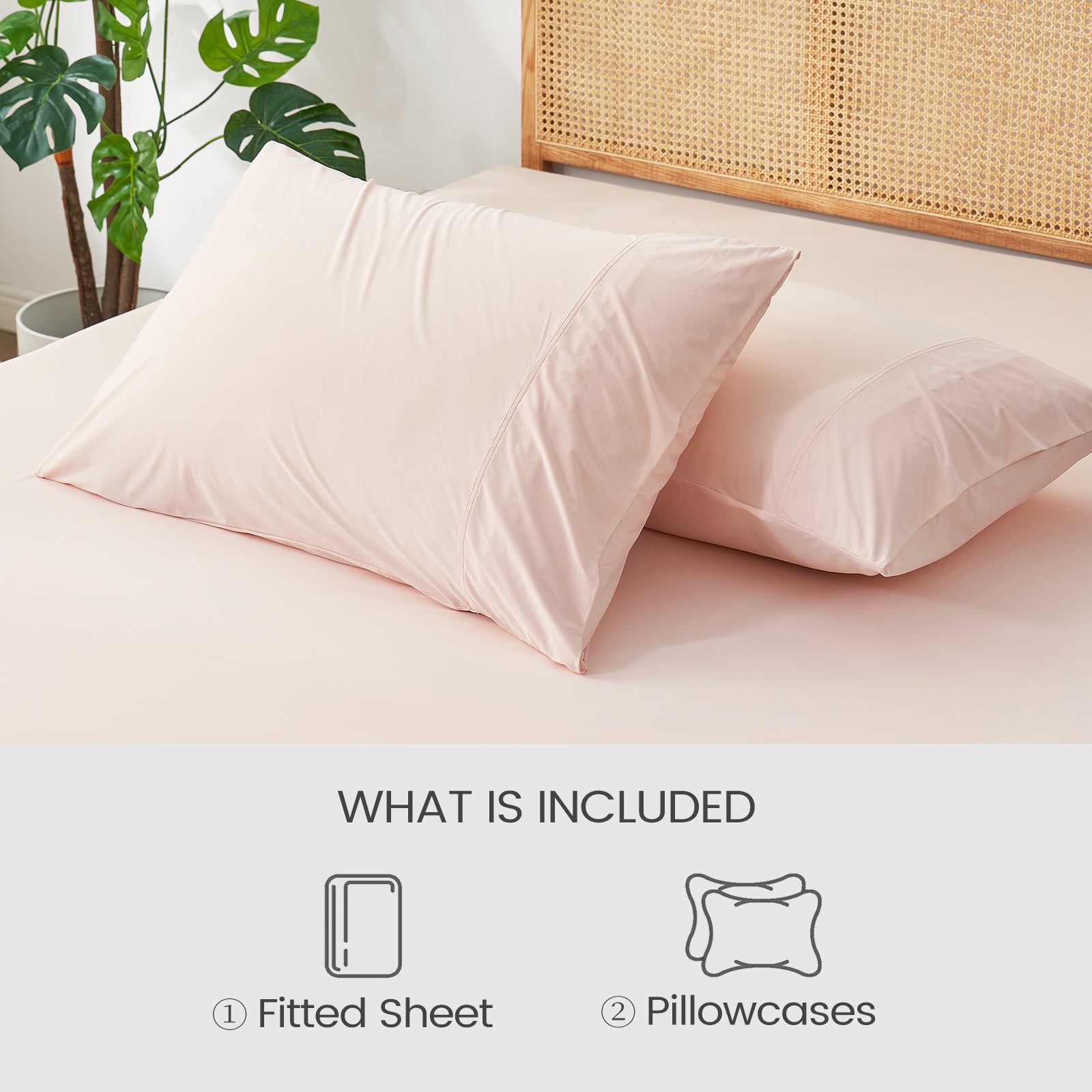 Set contents shown: Snuggle Sac fitted sheet and pillowcases included#color_Pink