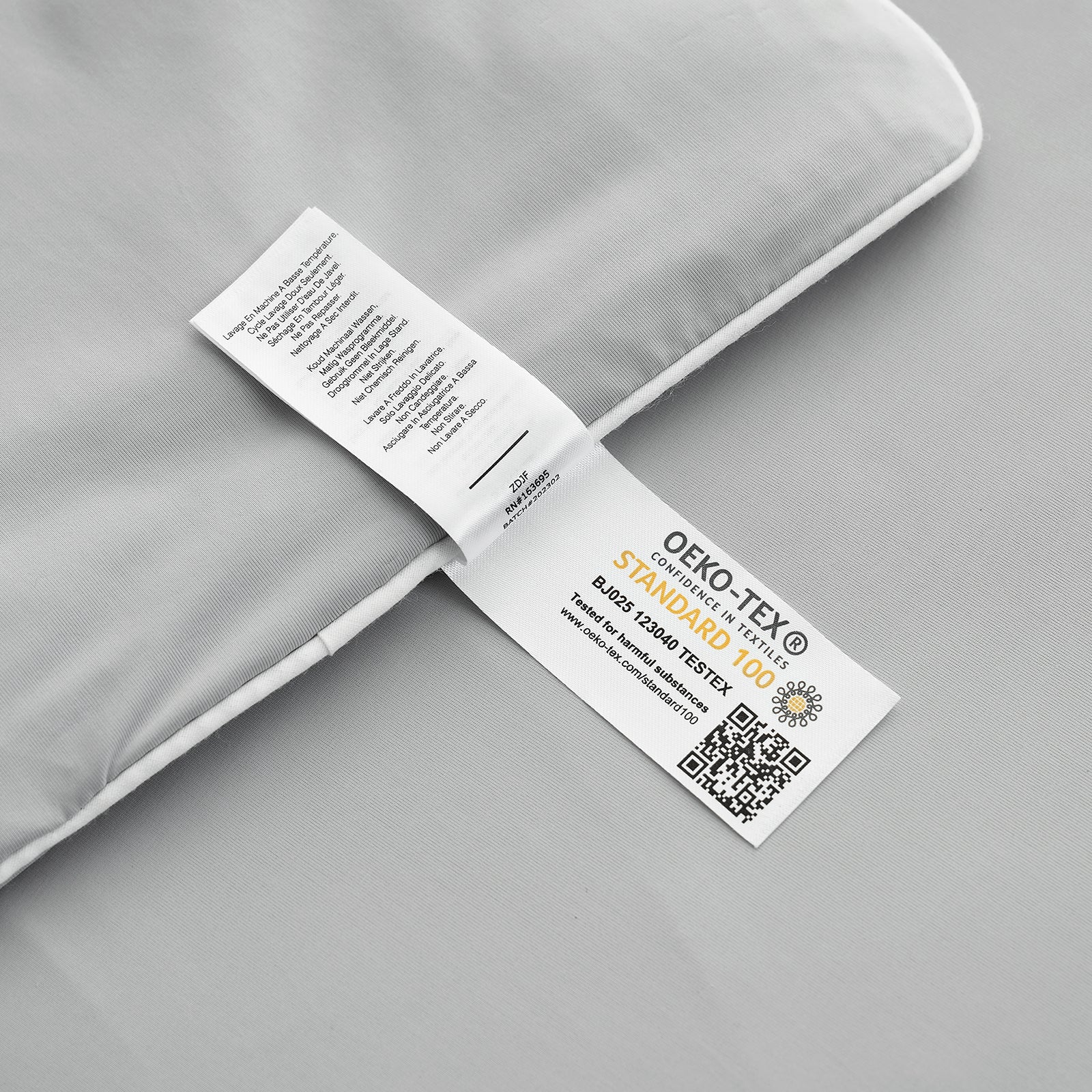 Close up of OEKO-TEX certified cooling fabric#color_Grey