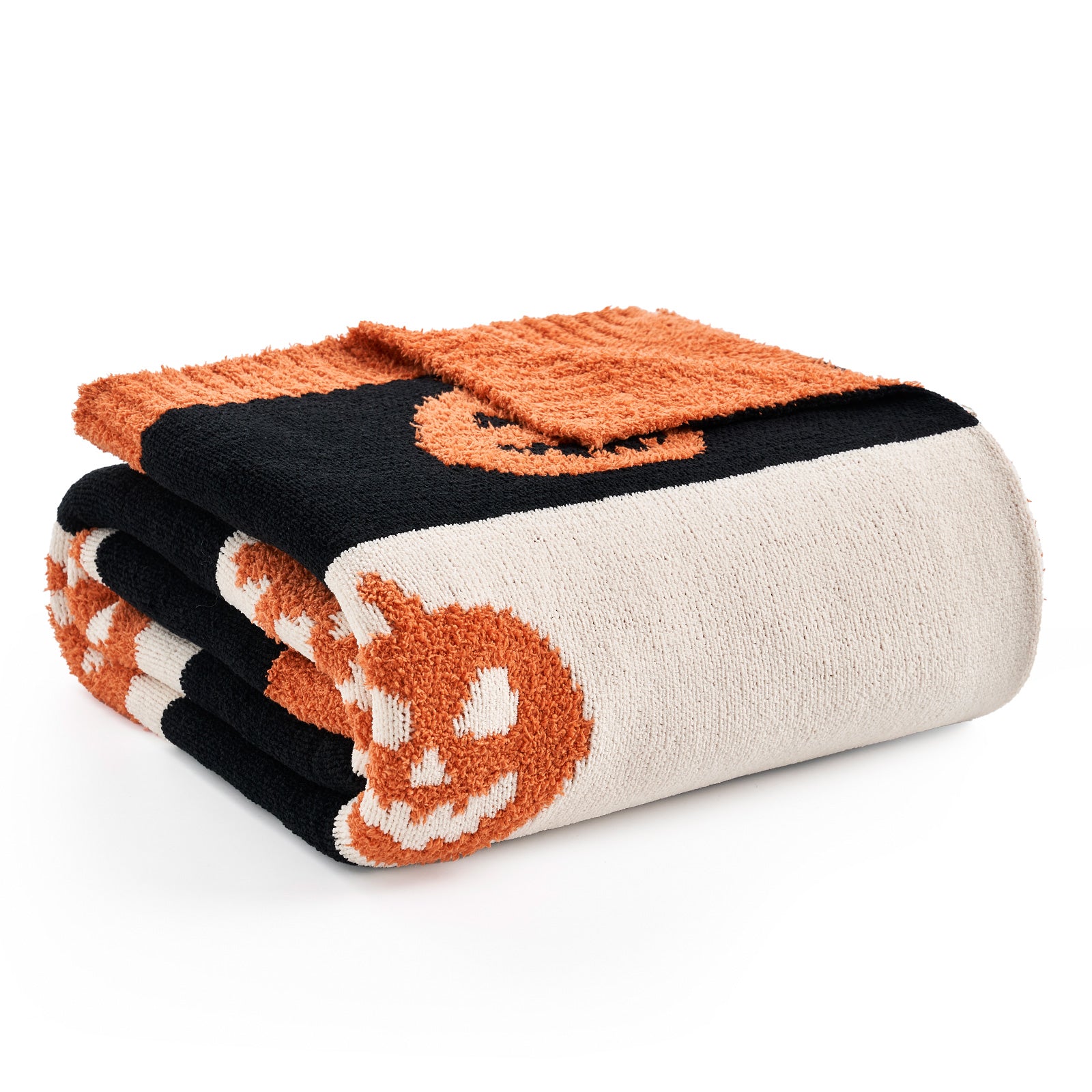 MochiSoft™ Reversible Pumpkin Bat Throw Blanket