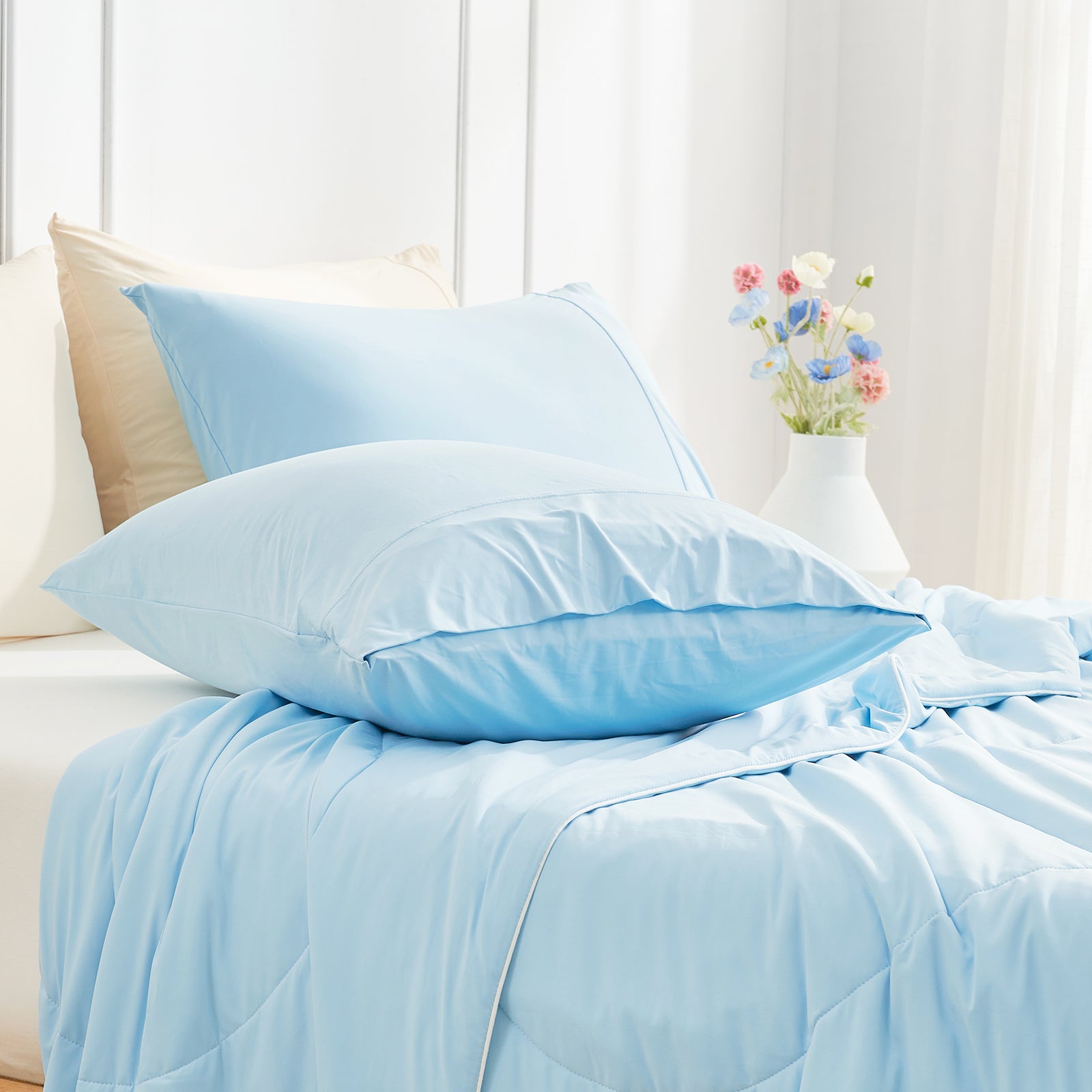 Set contents: Snuggle Sac 2 pack pillowcases included#Color_Sky Blue