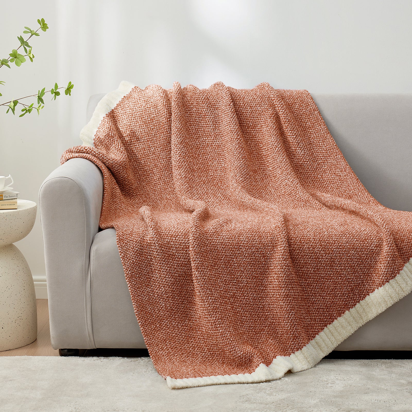 Heather Throw Blanket - Snuggle Sac - #Color_Orange