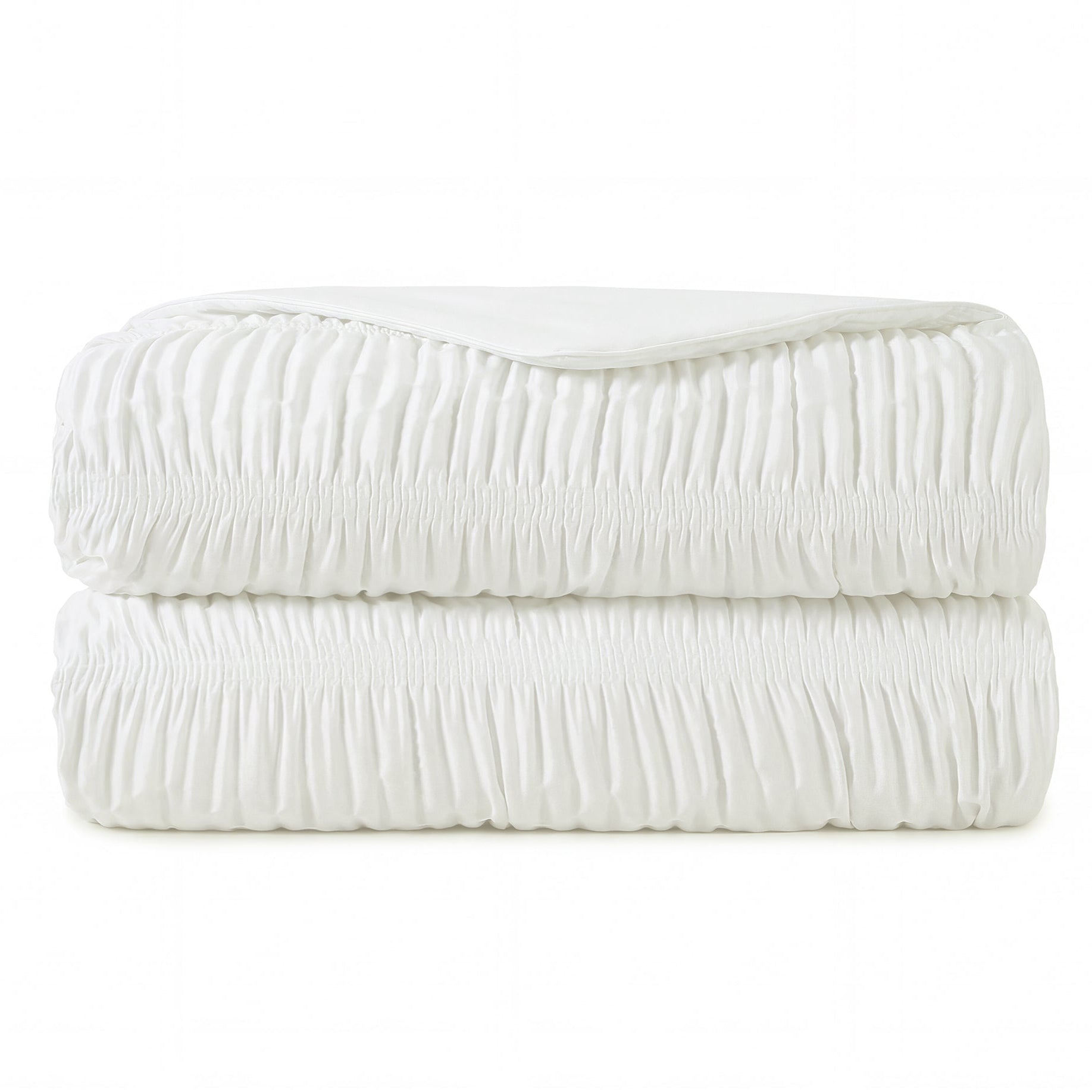 Folded Snuggle Sac Striped breathable Cooling Comforter#color_White