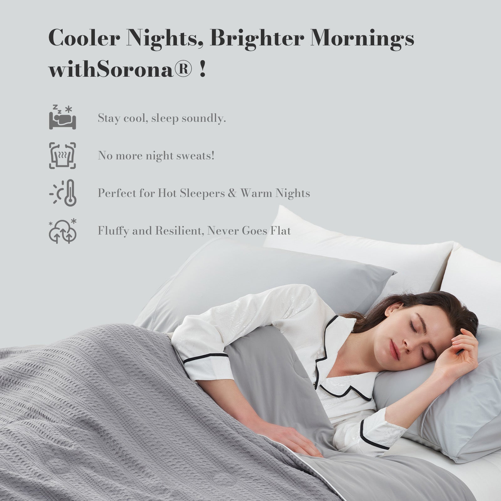 Snuggle Sac grey cooling blanket for hot sleepers, night sweat, menopause group and pregnant women. #color_Grey
